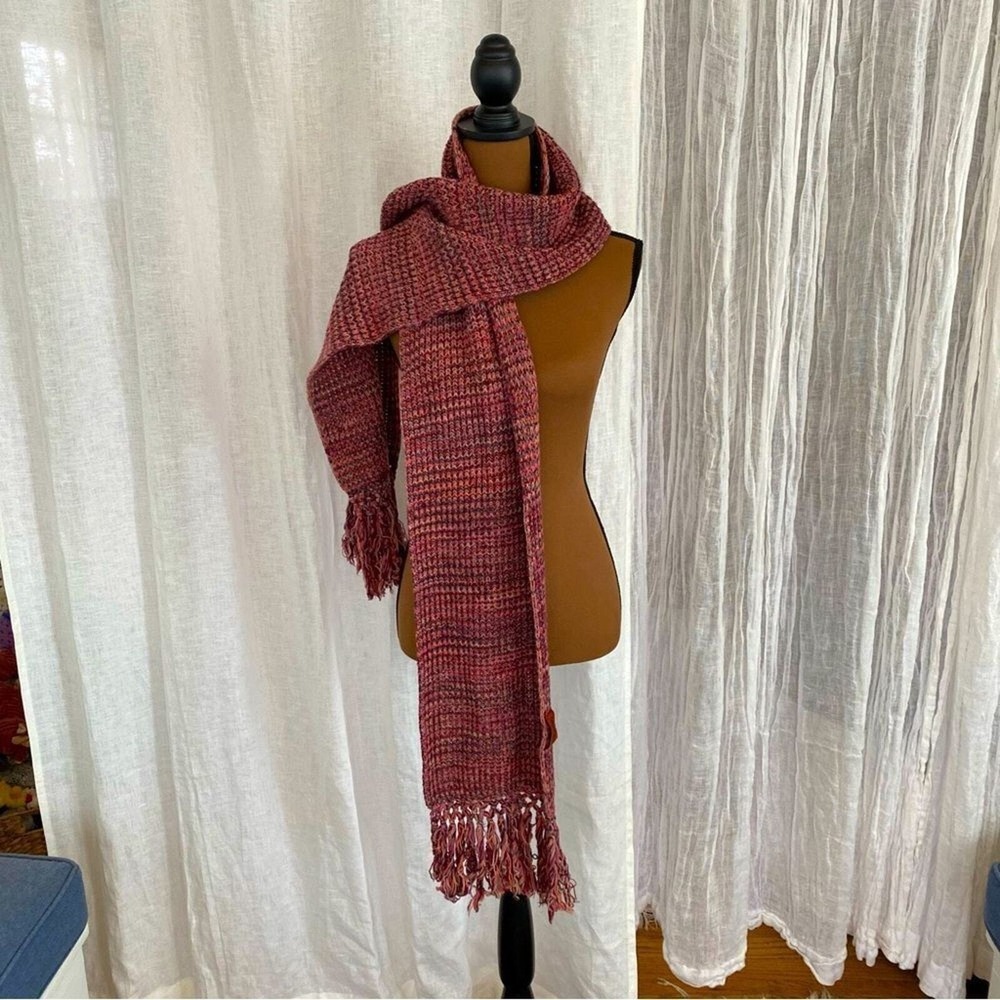 Missoni Scarf, 80" Pink,‎ Red, and Violet Knit Scarf with Tassels - Picture 10 of 10